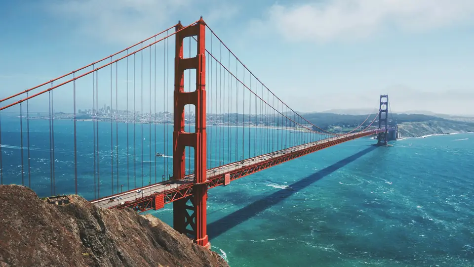 Ponte Golden Gate, em São Francisco, vista do alto